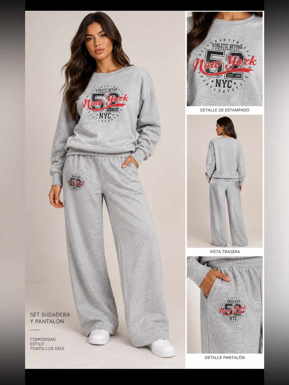 Kids Pajamas Gray 'New York' Sweatshirt & Pants Set